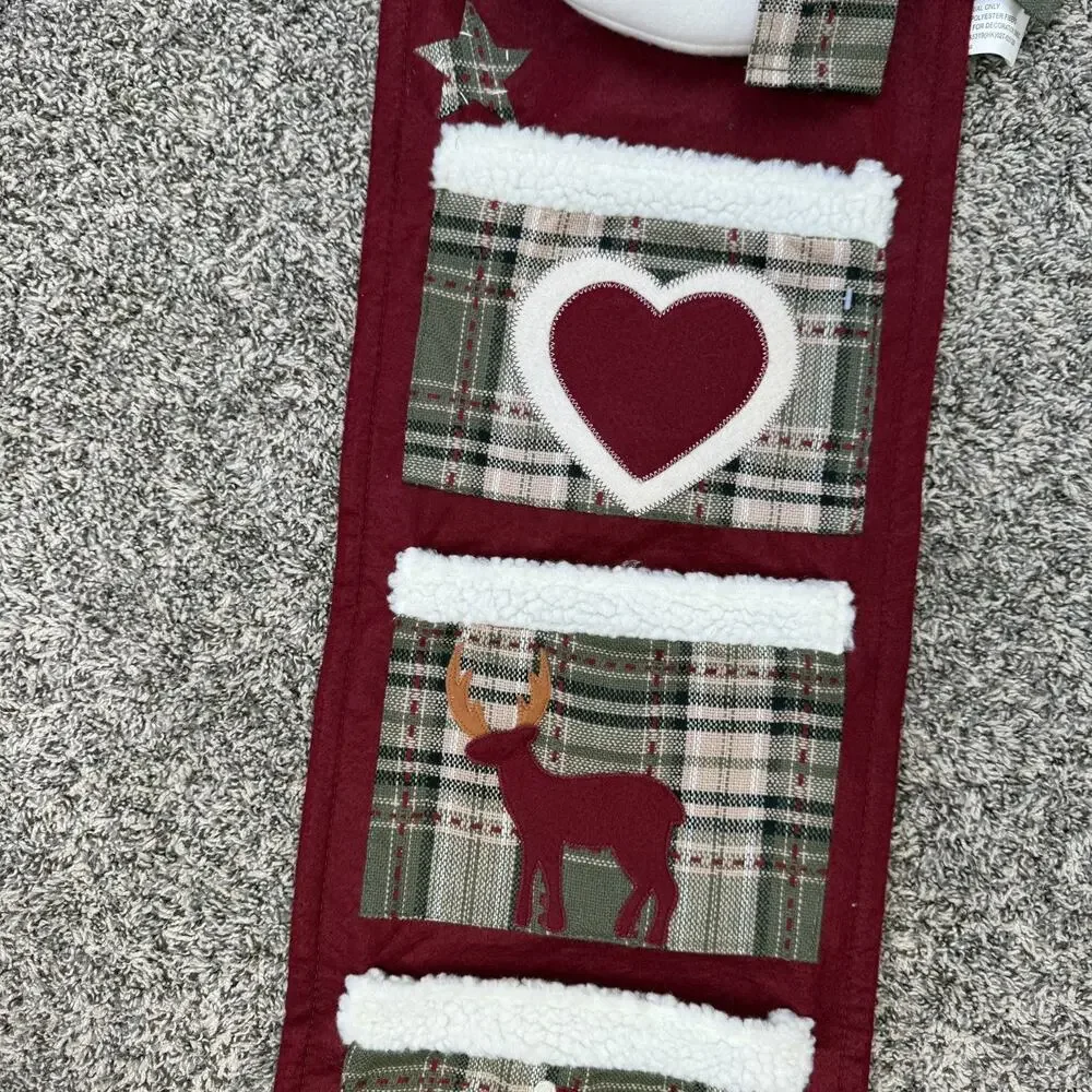 Long Hanging Snowman Christmas Decor Tapestry Sown Pockets - Picture 3 of 7